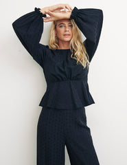 Black Star Jacquard Eleri Blouse