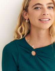 Green Rosetta LS Ring Detail Top