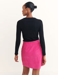 Black Rosetta Long Sleeve Ring Detail Top