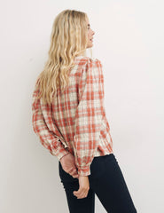 Orange & Cream Check Delia Check Shirt