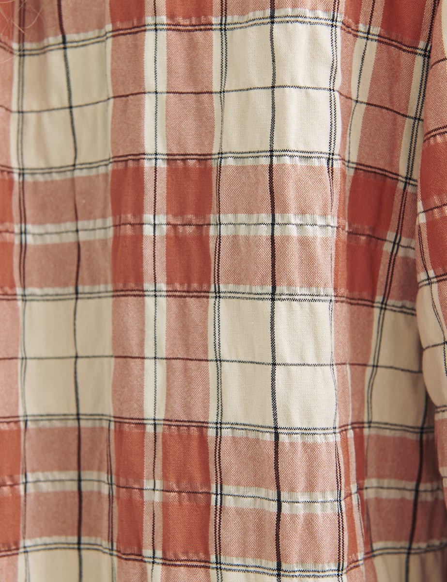 Orange & Cream Check Delia Check Shirt