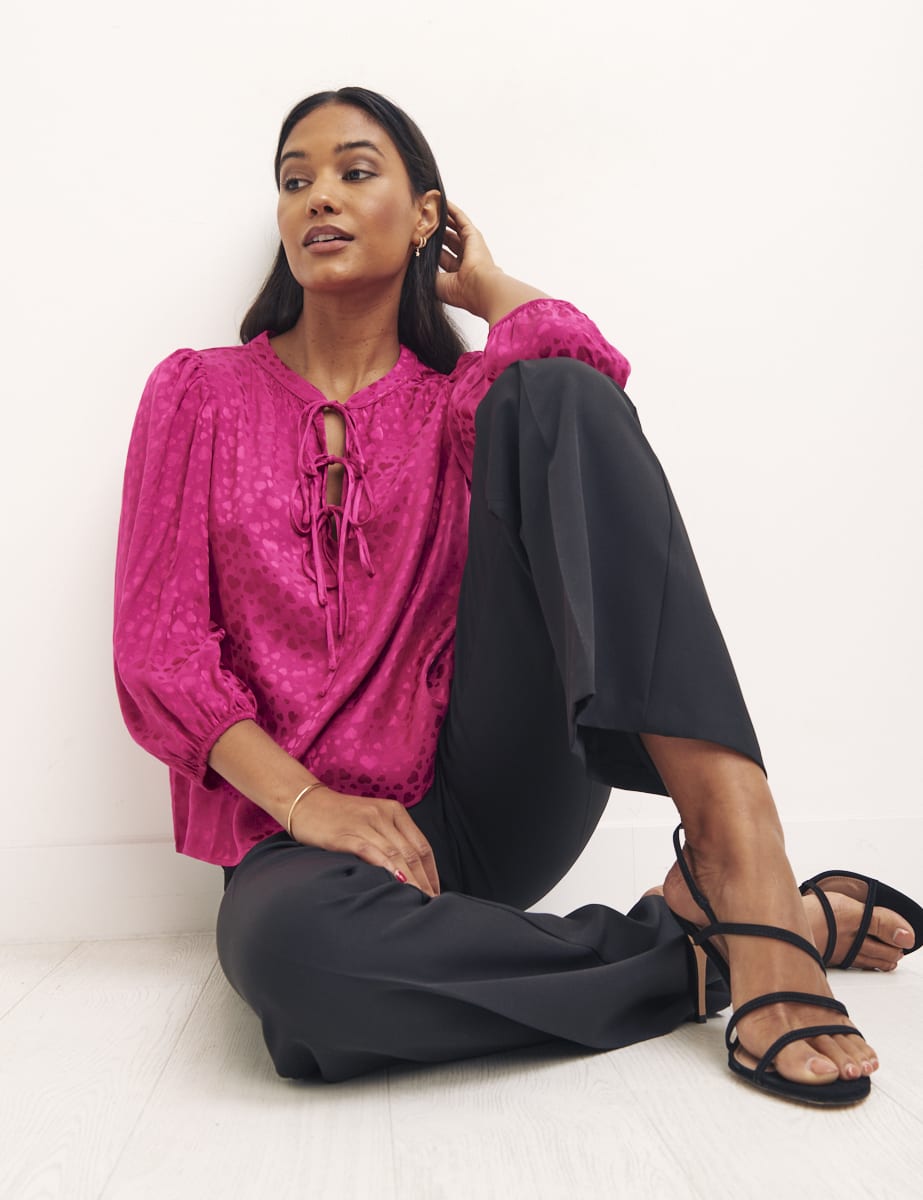 Heart Jaquard Pink Ilaria Blouse