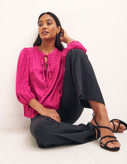 Heart Jaquard Pink Ilaria Blouse