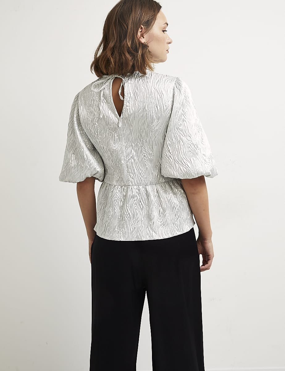 Silver Texture Bernie Blouse