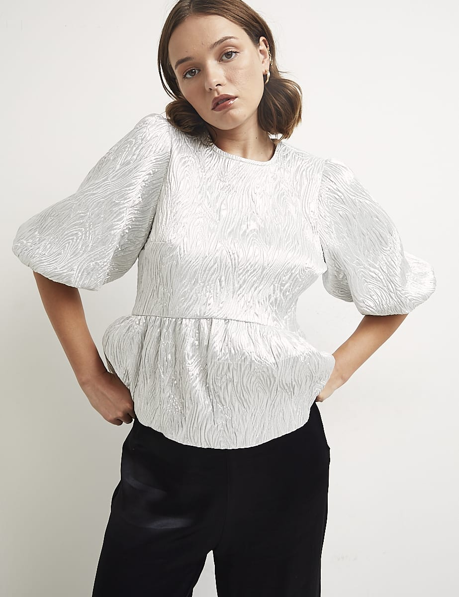 Silver Texture Bernie Blouse