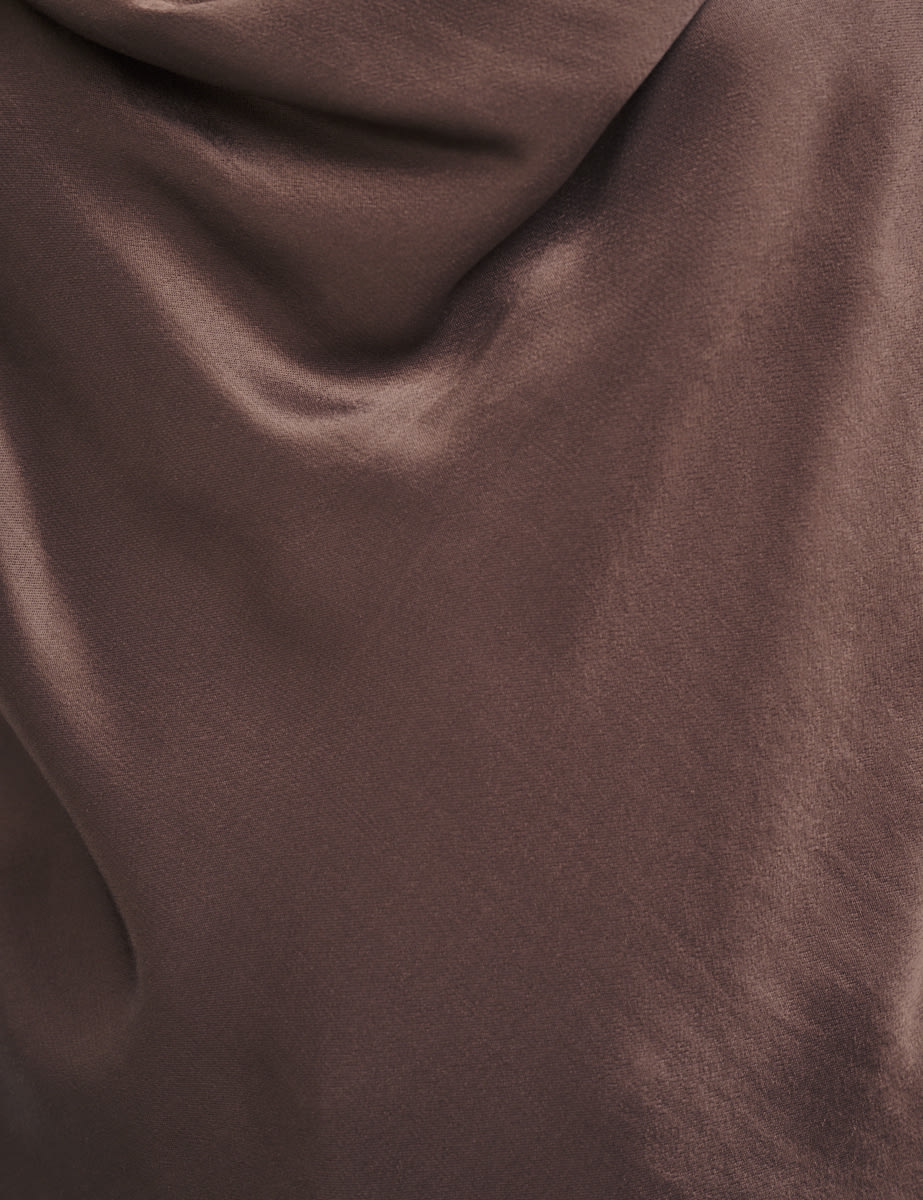 Brown Sophia Satin Cami Top