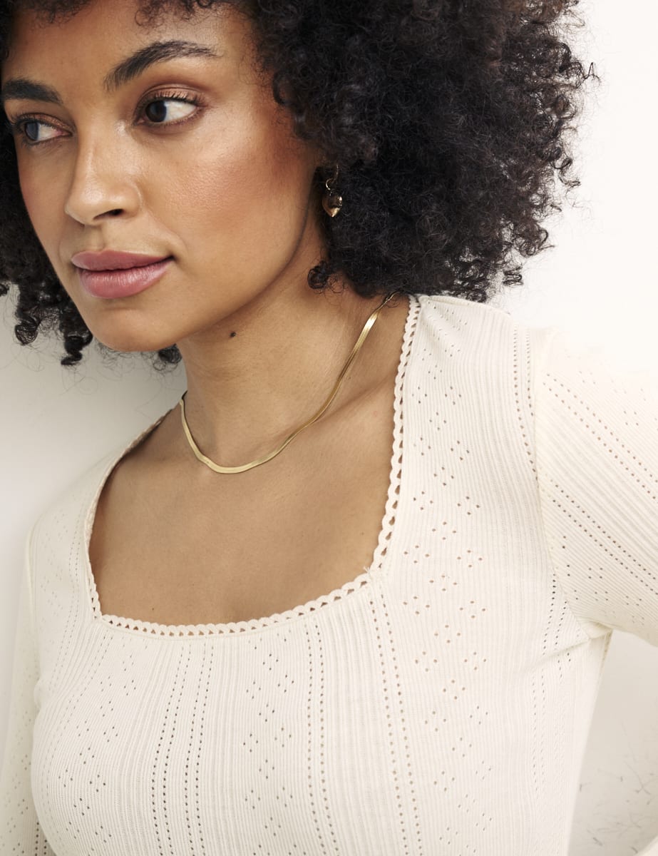 Cream Long Sleeve Carey Top