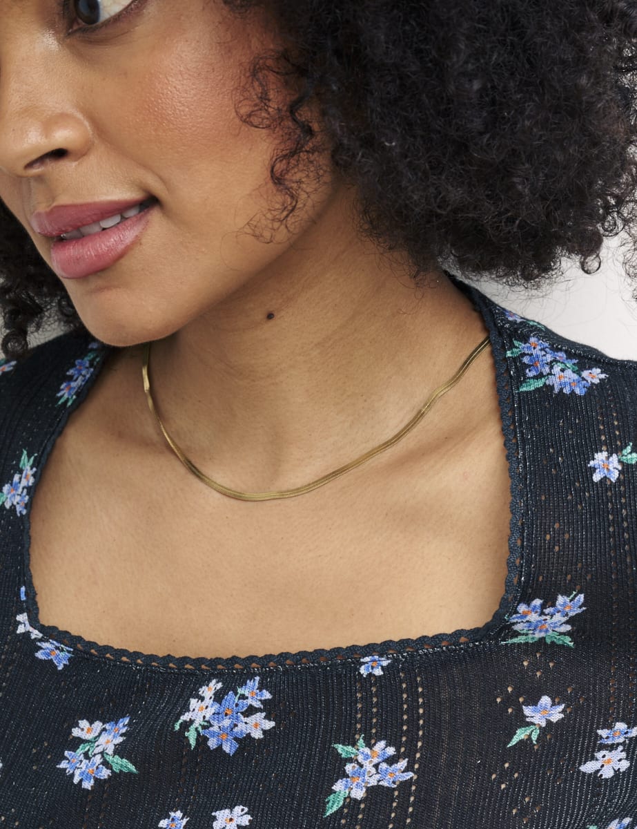 Black Floral Long Sleeve Carey Top