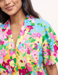 Floral Oversized Short Sleeve Shirt