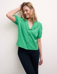 Green Checked Emmie Blouse