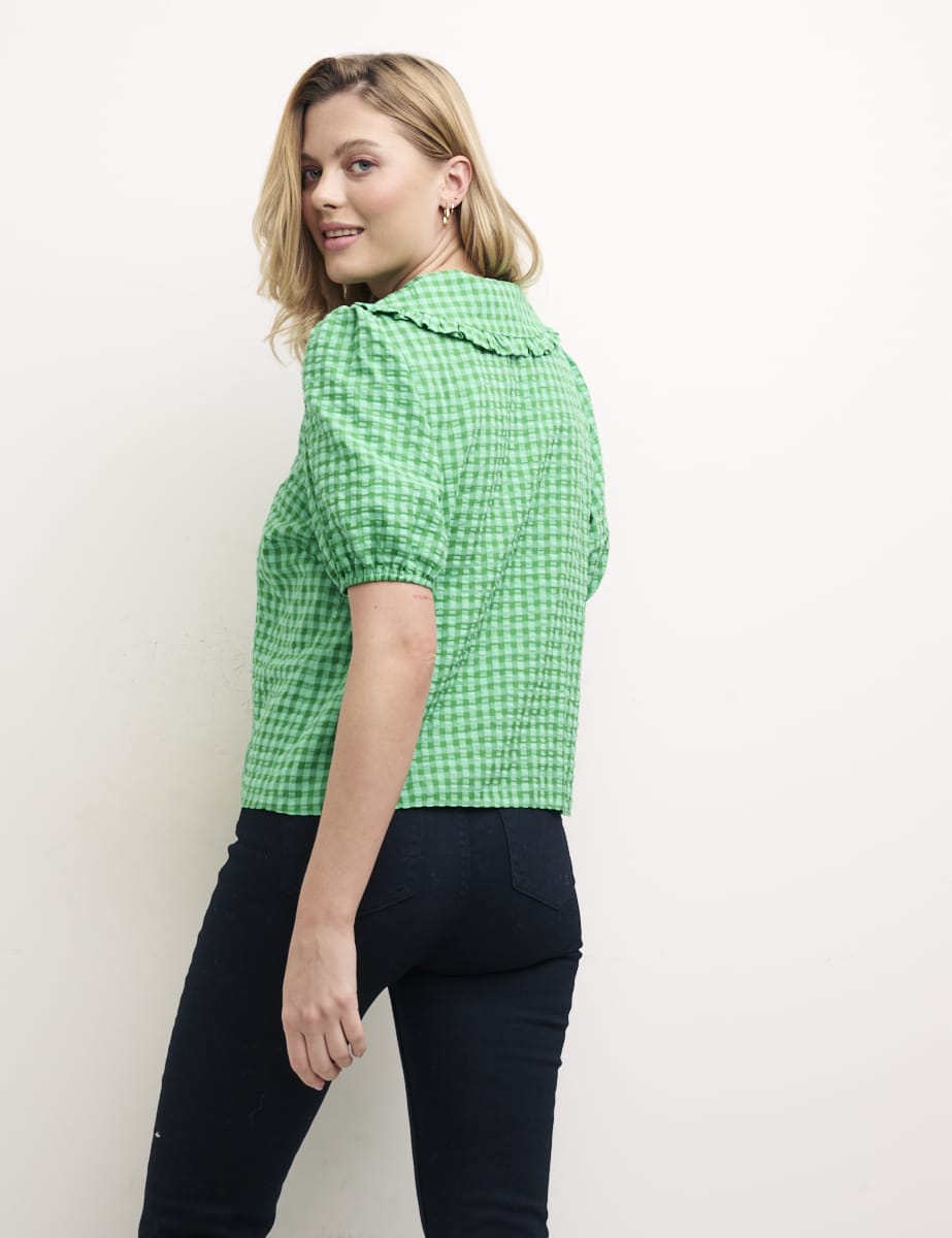 Green Checked Emmie Blouse