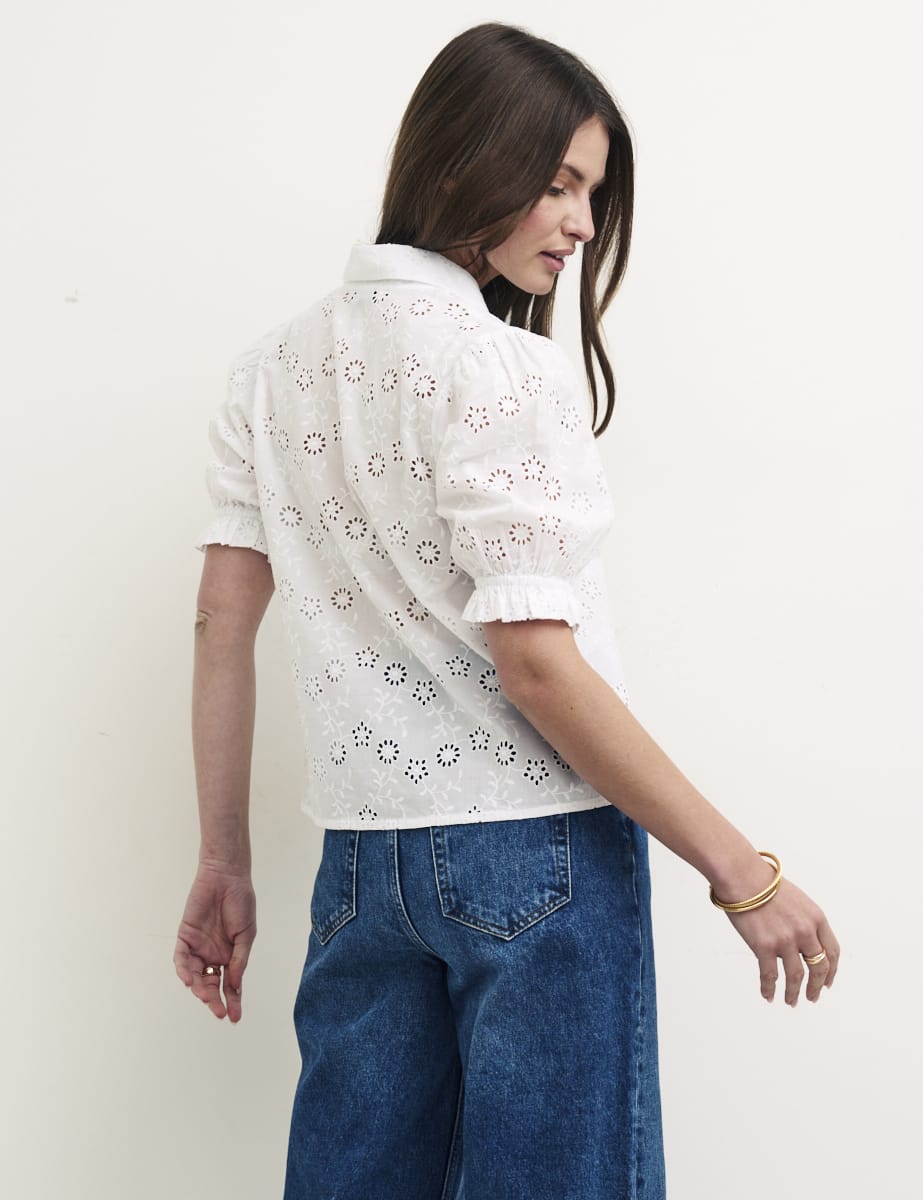 White Broderie Melissa Top