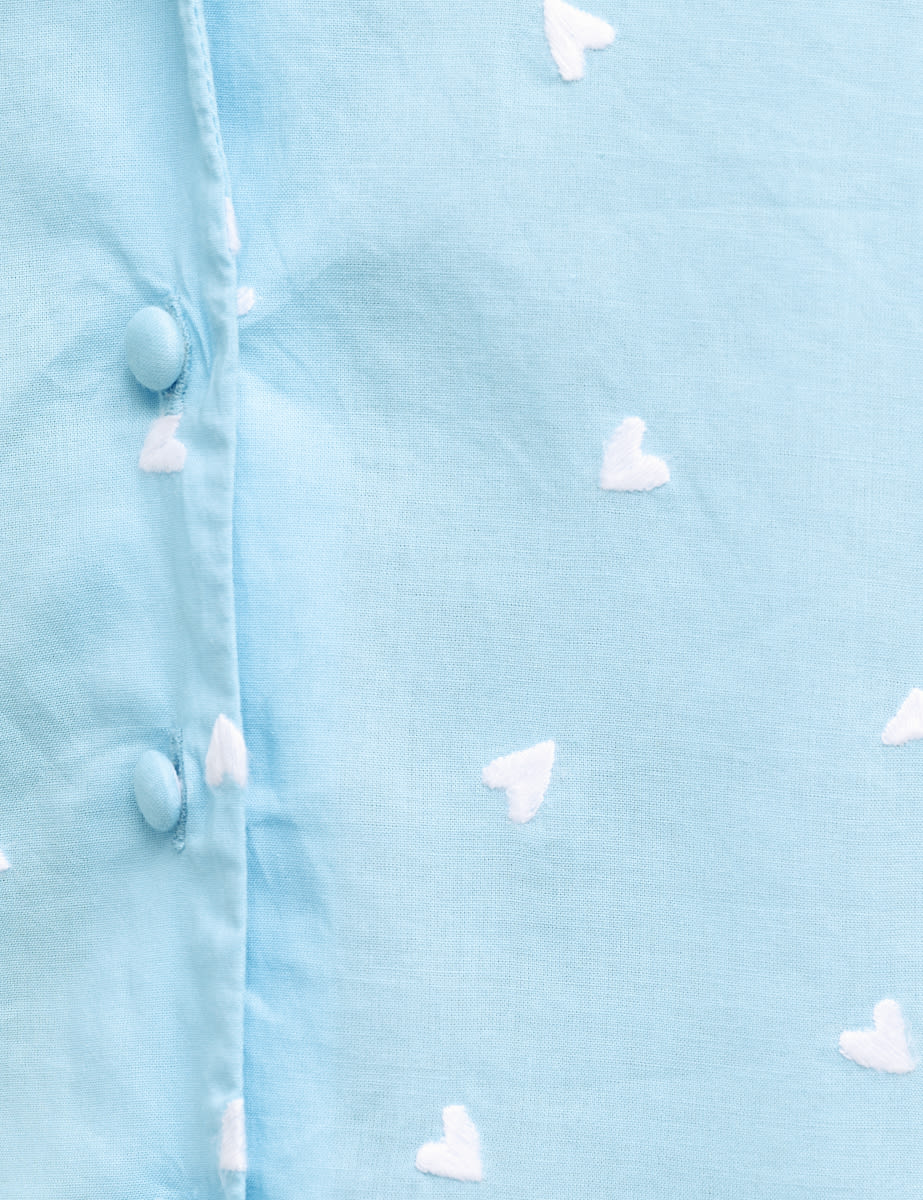 Blue Heart Print Melissa Top