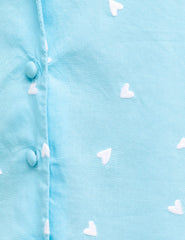 Blue Heart Print Melissa Top