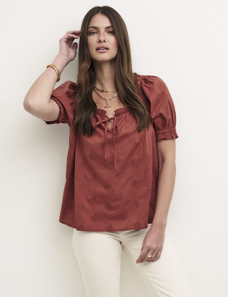 Brown Drew Top