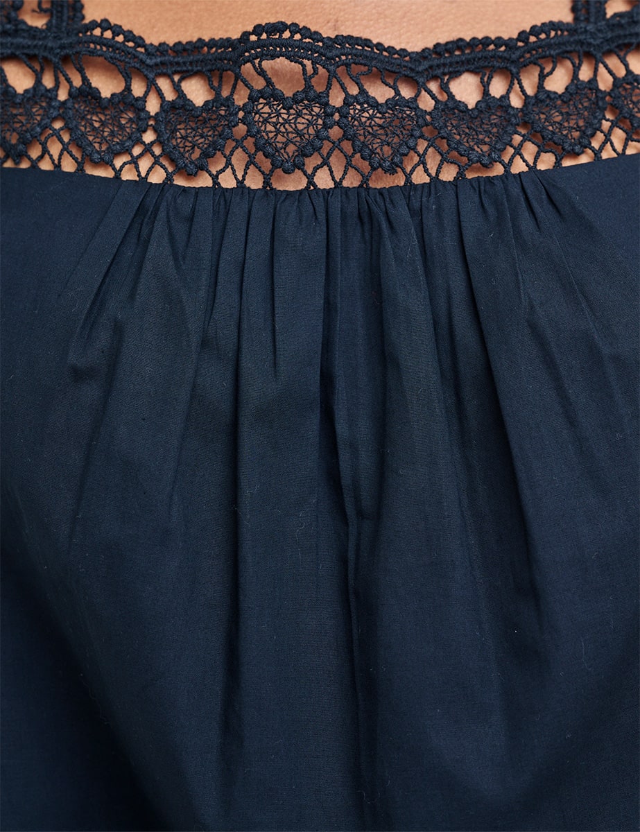 Black Poplin Trapeze Vest Top