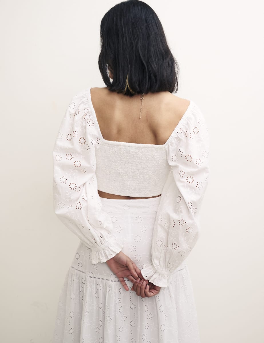 White Balloon Sleeve Josie Top