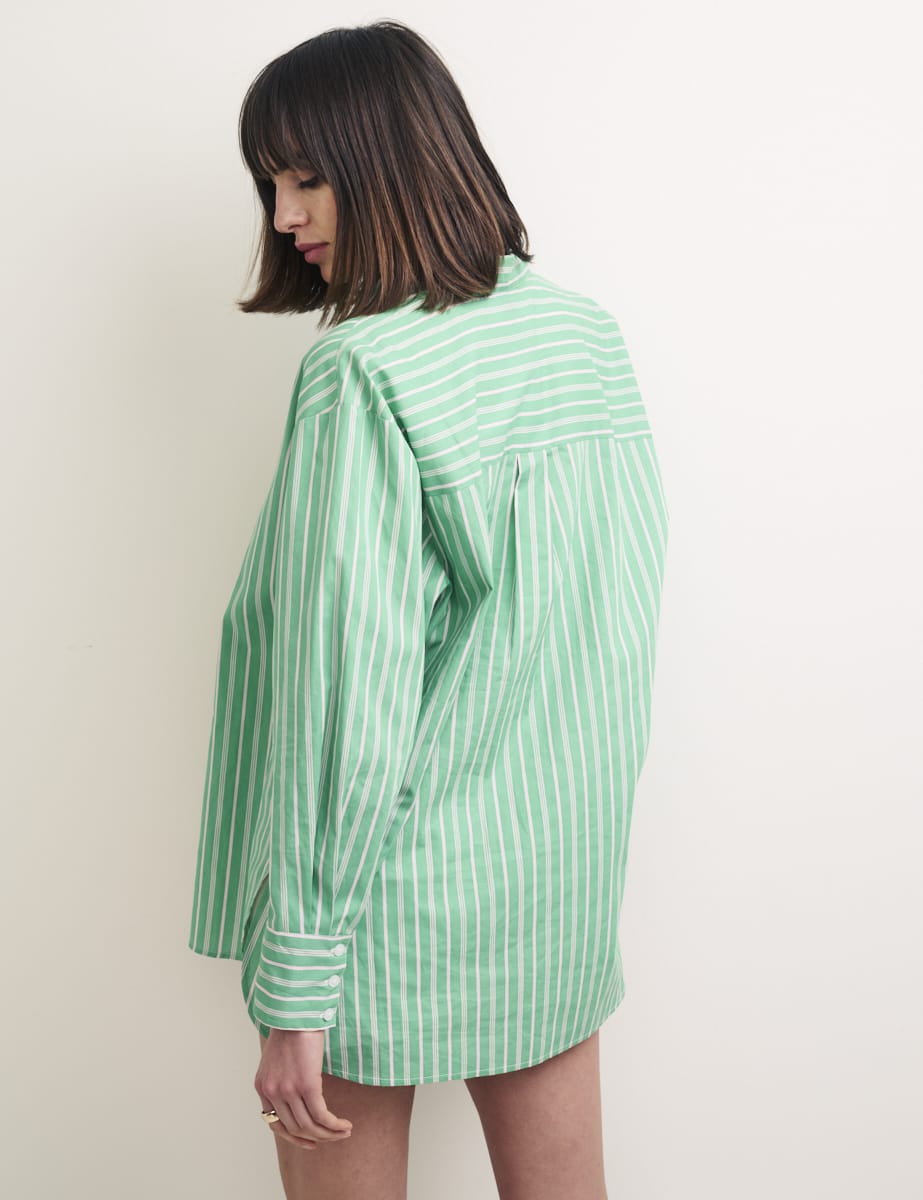Green Stripe Oversized Shirt
