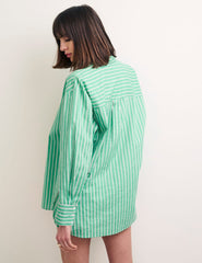 Green Stripe Oversized Shirt