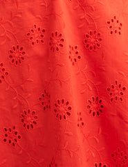 Red Broderie Bardot Blouse