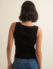 Black Square Neck Vest