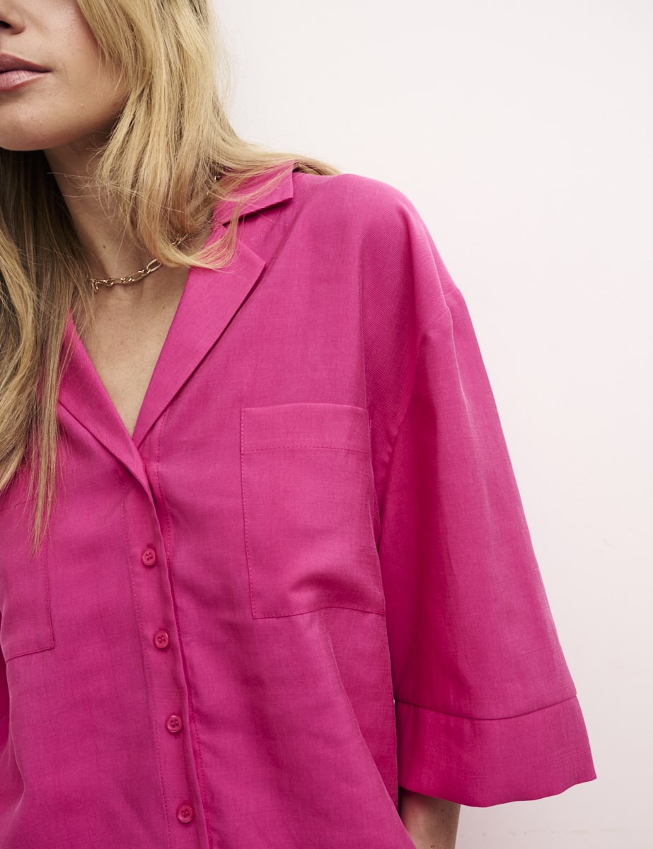 Hot Pink Oversized Boxy Shirt
