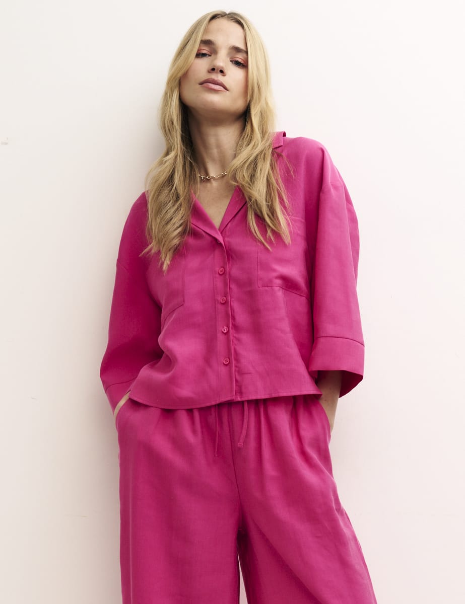 Hot Pink Oversized Boxy Shirt
