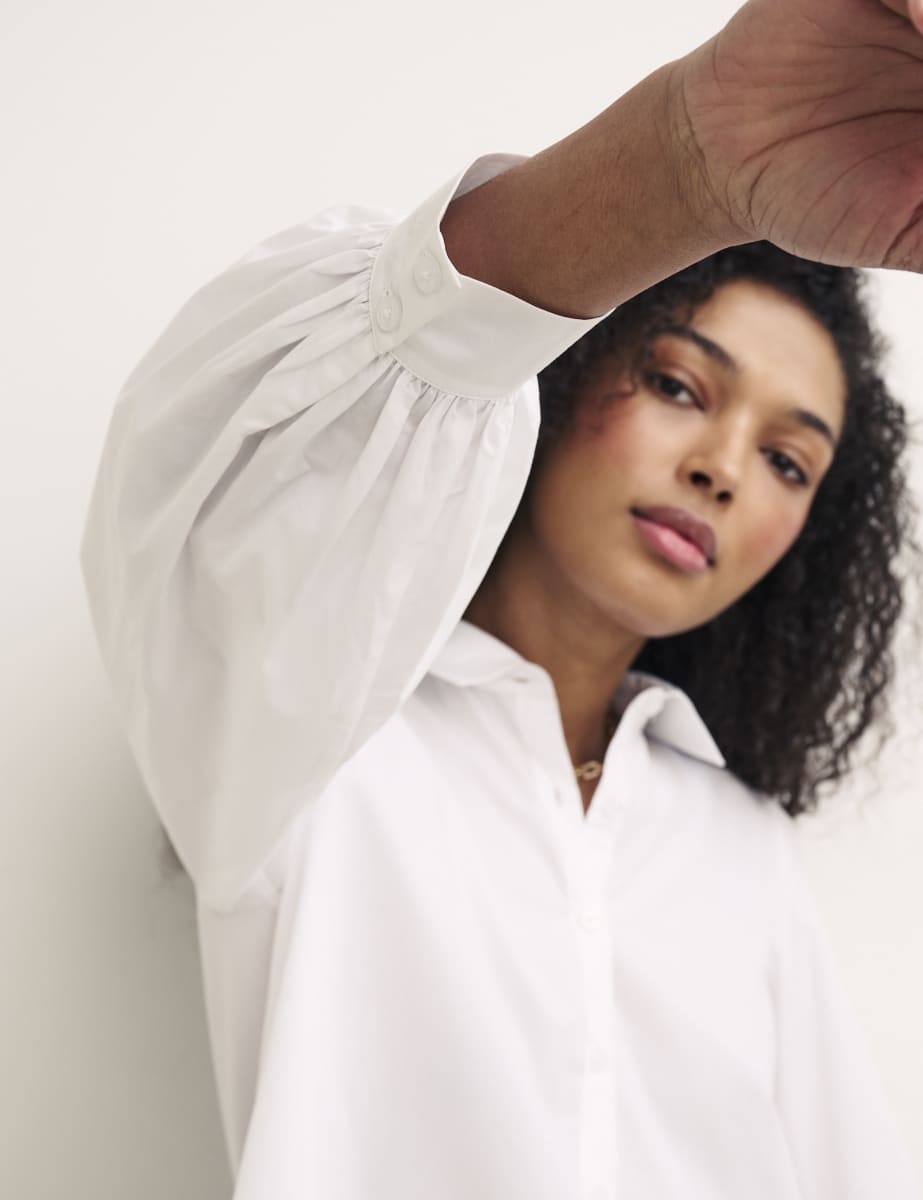 White Puff Sleeve Shirt