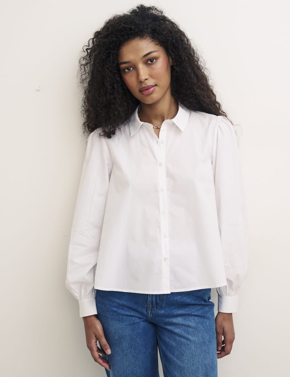 White Puff Sleeve Shirt