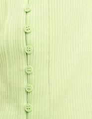 Lime Green Short Sleeve Button Through Top