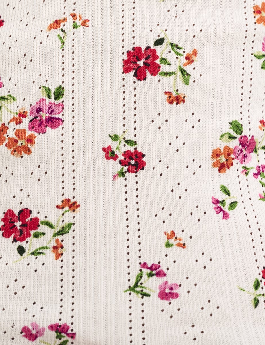 White Floral Short Sleeve T-Shirt