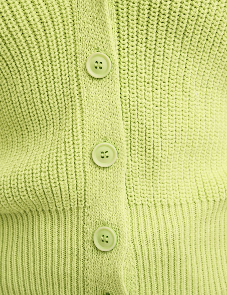 Lime Green Chunky Knit Cardigan