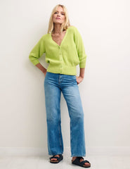 Lime Green Chunky Knit Cardigan