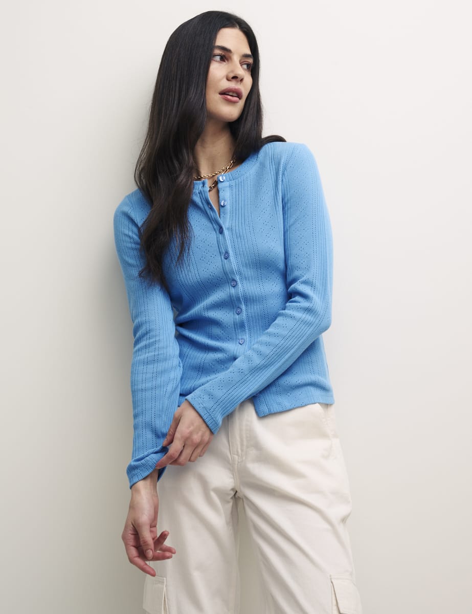 Blue Andie Pointelle Cardigan
