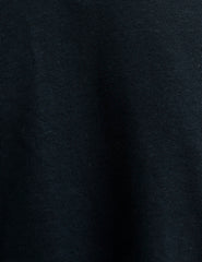 Black Linen-blend V-Neck T-Shirt