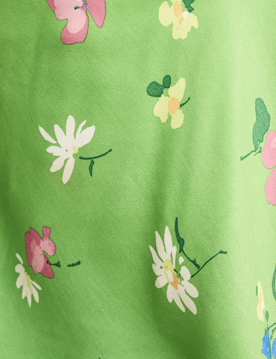 Green Floral Cowl Neck Sophia Satin Cami Top