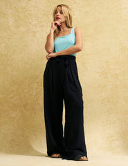 Blue Square Neck Vest Top