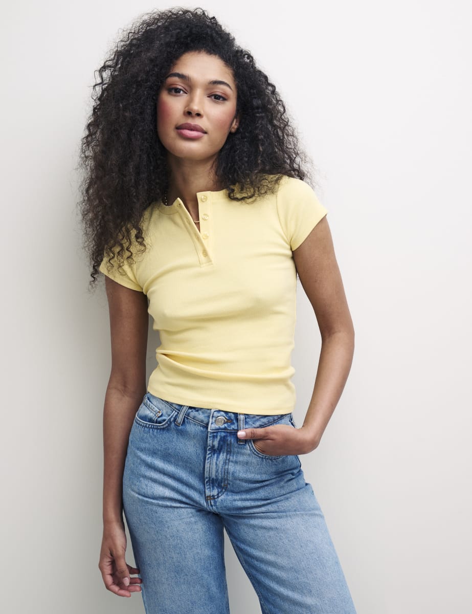 Yellow Tristan Henley Tee