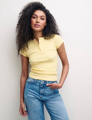 Yellow Tristan Henley Tee