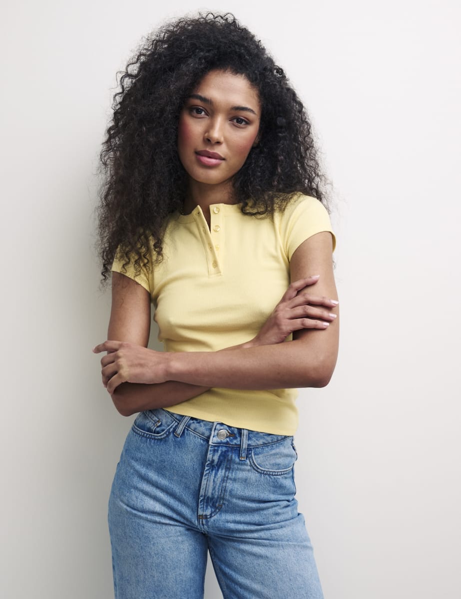 Yellow Tristan Henley Tee