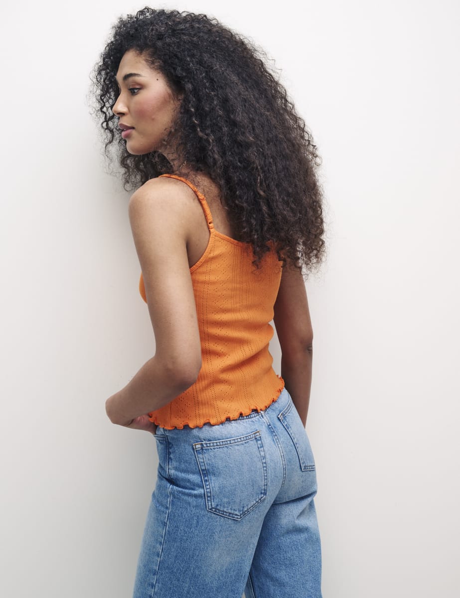 Orange Pointelle Blair Cami Top
