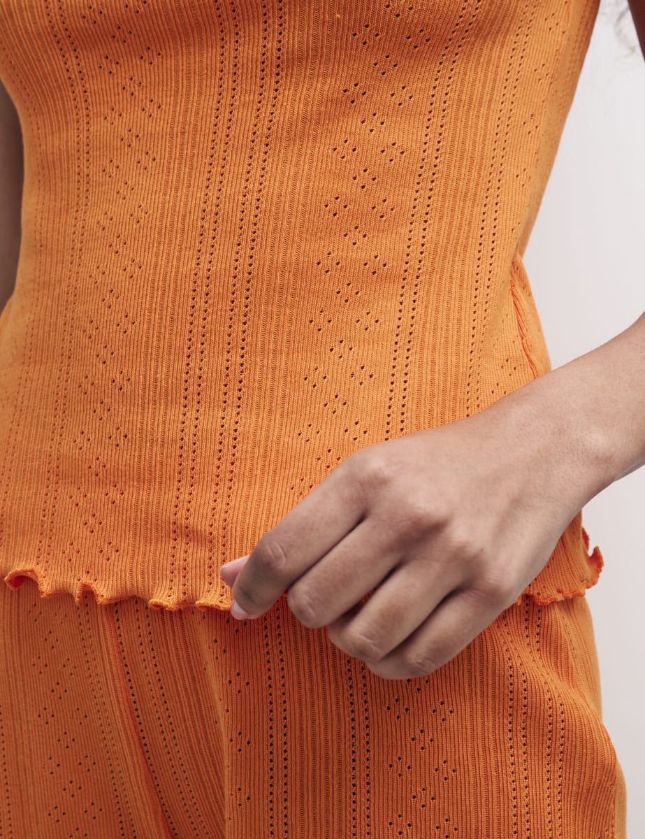 Orange Pointelle Blair Cami Top