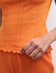 Orange Pointelle Blair Cami Top