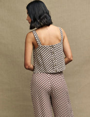 Fearne Cotton Brown Geo Print Square Neck Top