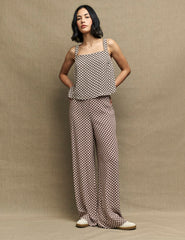 Fearne Cotton Brown Geo Print Square Neck Top