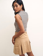 Black and White Stripe High Neck Sleeveless Lizzie Top