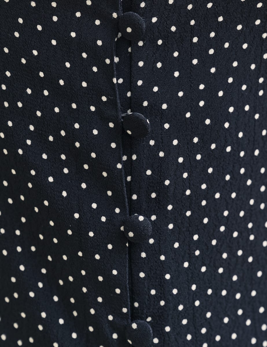 Black Spot Print Lace Detail Cami Top