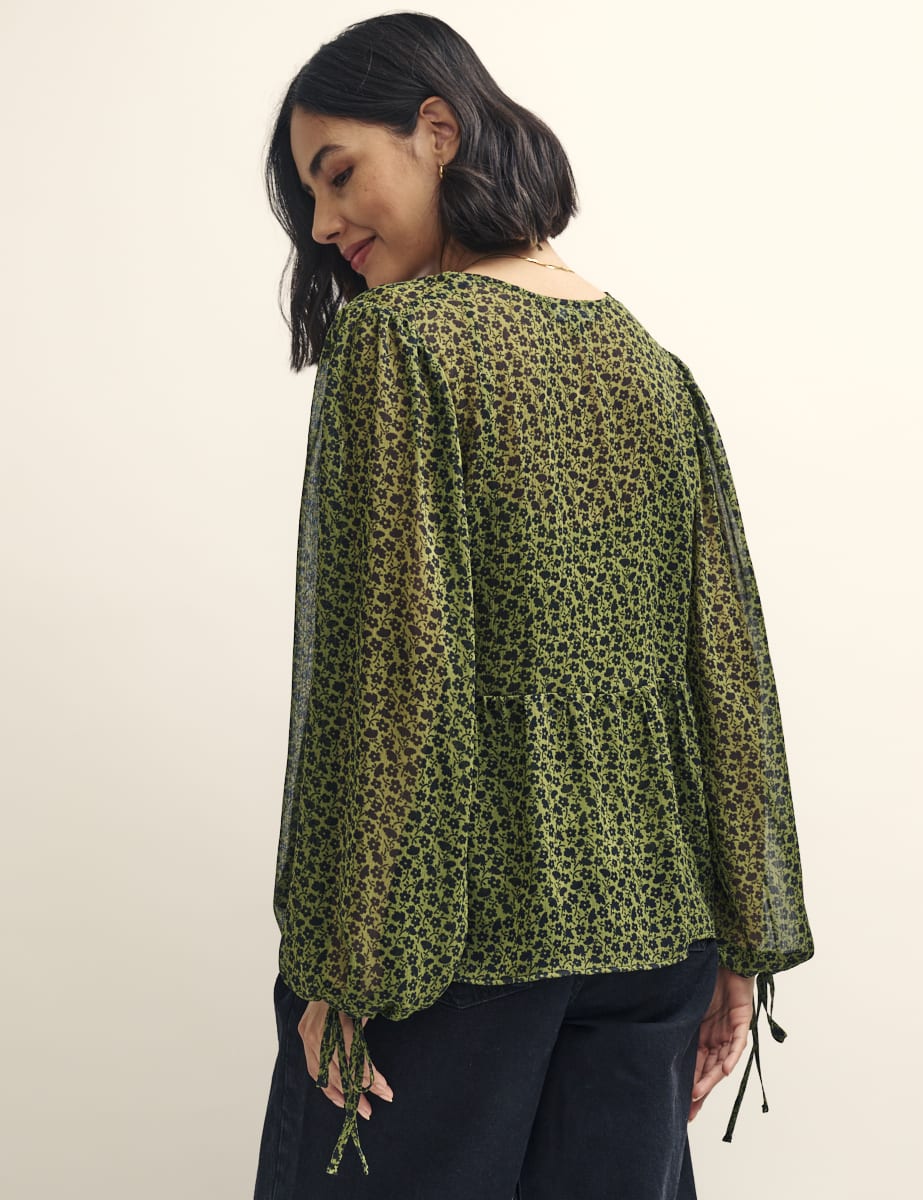 Green Floral Giovanna Blouse