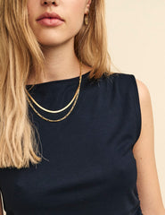 Black Sleeveless Boatneck Top