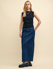 Black Sleeveless Boatneck Top